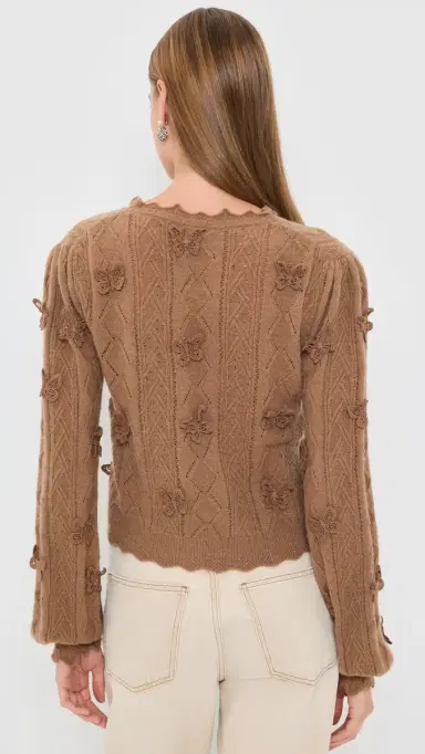 Farm Rio Richilieu Butterflies Artisanal Knit Cardigan and | Thumbnail 3 Farm Rio Richilieu Butterflies Artisanal Knit Cardigan and | Thumbnail 3