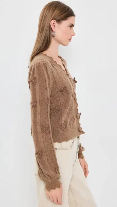 Farm Rio Richilieu Butterflies Artisanal Knit Cardigan and | Thumbnail 4 Farm Rio Richilieu Butterflies Artisanal Knit Cardigan and | Thumbnail 4