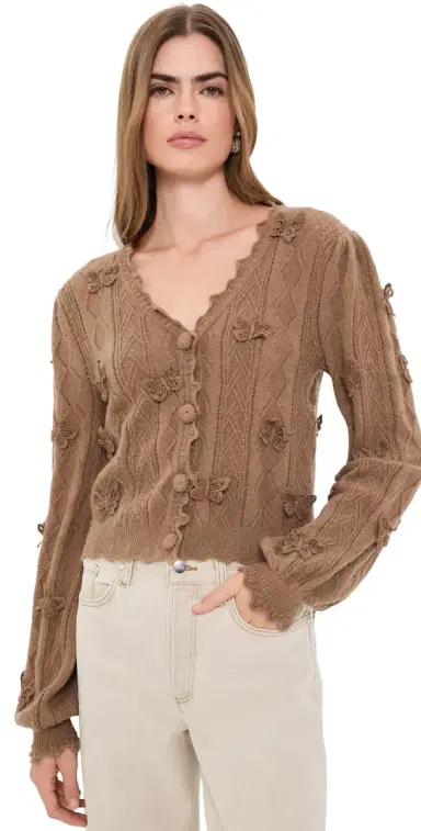 Farm Rio Richilieu Butterflies Artisanal Knit Cardigan and | Thumbnail 1 Farm Rio Richilieu Butterflies Artisanal Knit Cardigan and | Thumbnail 1