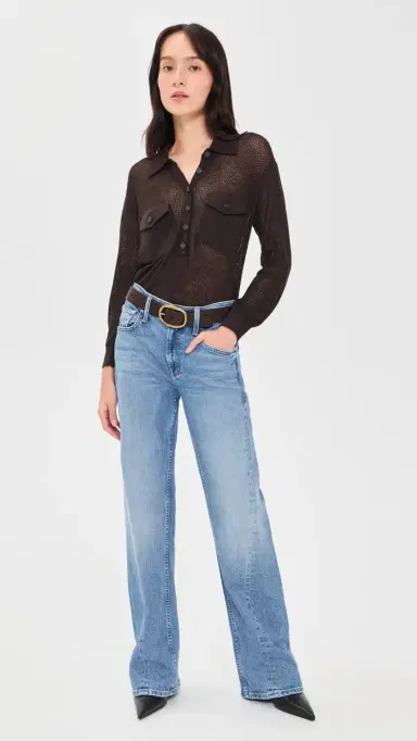 L'Agence Carine Pointelle Collared Sweater | Thumbnail 5 L'Agence Carine Pointelle Collared Sweater | Thumbnail 5