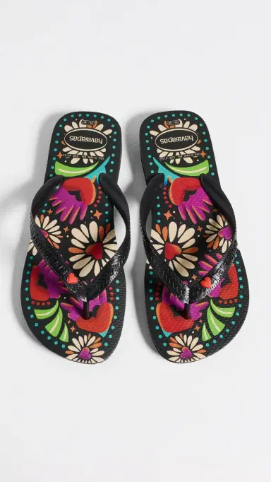 Havaianas Top Begonia Heart Flip Flops Black | Thumbnail 2 Havaianas Top Begonia Heart Flip Flops Black | Thumbnail 2