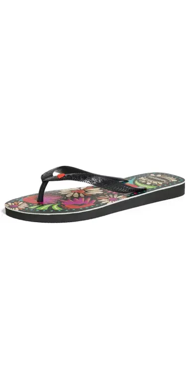 Havaianas Top Begonia Heart Flip Flops Black | Thumbnail 1 Havaianas Top Begonia Heart Flip Flops Black | Thumbnail 1