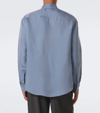 Giorgio Armani Chevron silk jacquard shirt | Thumbnail 4 Giorgio Armani Chevron silk jacquard shirt | Thumbnail 4