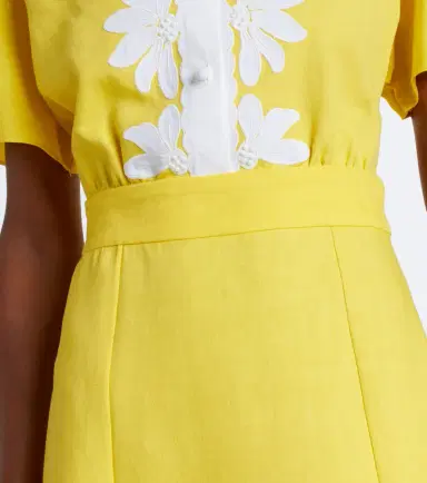 Valentino Embroidered linen midi dress | Thumbnail 2 Valentino Embroidered linen midi dress | Thumbnail 2