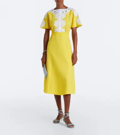 Valentino Embroidered linen midi dress | Thumbnail 3 Valentino Embroidered linen midi dress | Thumbnail 3