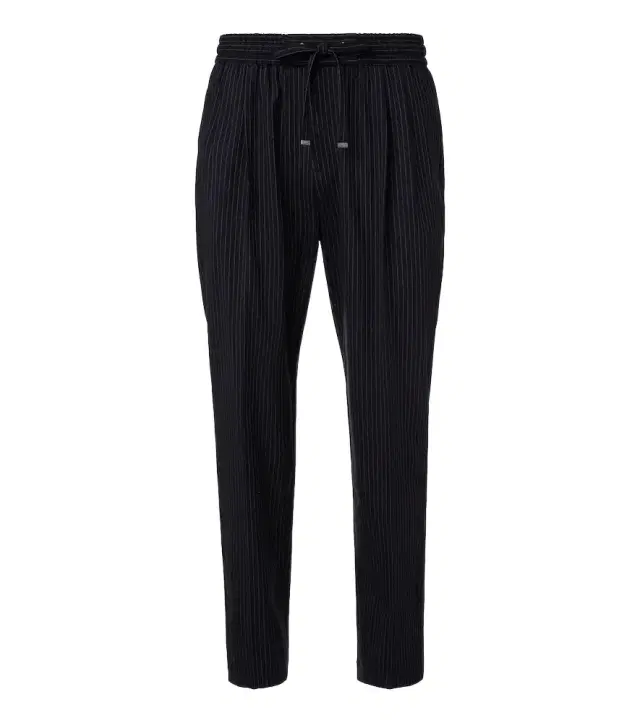 Pinstripe wool-blend straight pants Pinstripe wool-blend straight pants