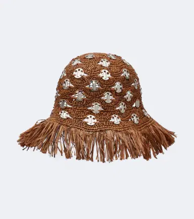 Rabanne Fringed studded raffia bucket hat | Thumbnail 3 Rabanne Fringed studded raffia bucket hat | Thumbnail 3