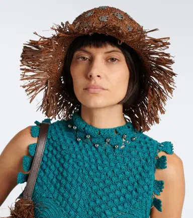 Rabanne Fringed studded raffia bucket hat | Thumbnail 4 Rabanne Fringed studded raffia bucket hat | Thumbnail 4