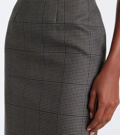 Mugler Houndstooth wool midi dress | Thumbnail 2 Mugler Houndstooth wool midi dress | Thumbnail 2