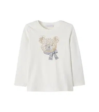 Monnalisa Embellished printed cotton-blend T-shirt | Thumbnail 1 Monnalisa Embellished printed cotton-blend T-shirt | Thumbnail 1