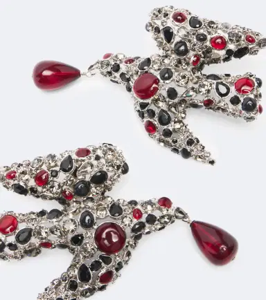Saint Laurent Dove embellished clip-on earrings | Thumbnail 4 Saint Laurent Dove embellished clip-on earrings | Thumbnail 4