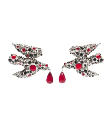 Saint Laurent Dove embellished clip-on earrings | Thumbnail 1 Saint Laurent Dove embellished clip-on earrings | Thumbnail 1