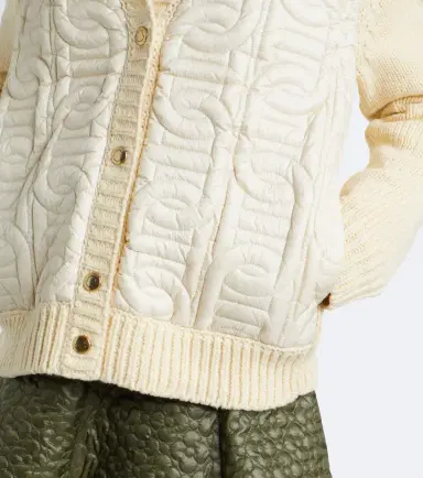 Moncler Down-paneled cotton-blend cardigan | Thumbnail 2 Moncler Down-paneled cotton-blend cardigan | Thumbnail 2
