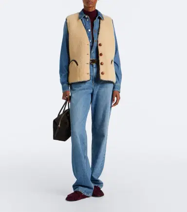 Blazé Milano Blazé Milano Gliss leather-trimmed shearling vest | Thumbnail 2 Blazé Milano Blazé Milano Gliss leather-trimmed shearling vest | Thumbnail 2