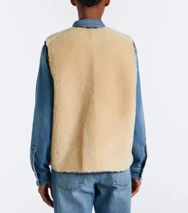 Blazé Milano Blazé Milano Gliss leather-trimmed shearling vest | Thumbnail 4 Blazé Milano Blazé Milano Gliss leather-trimmed shearling vest | Thumbnail 4