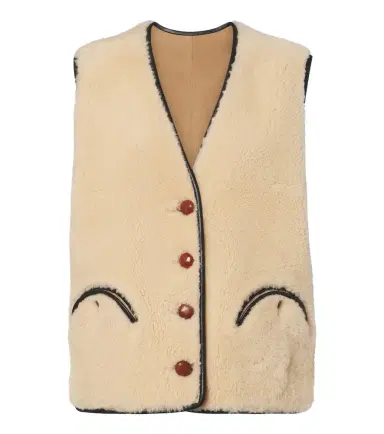 Blazé Milano Blazé Milano Gliss leather-trimmed shearling vest | Thumbnail 1 Blazé Milano Blazé Milano Gliss leather-trimmed shearling vest | Thumbnail 1