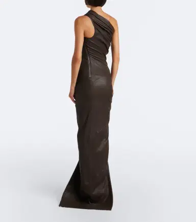 Rick Owens Athena asymmetric draped leather gown | Thumbnail 2 Rick Owens Athena asymmetric draped leather gown | Thumbnail 2