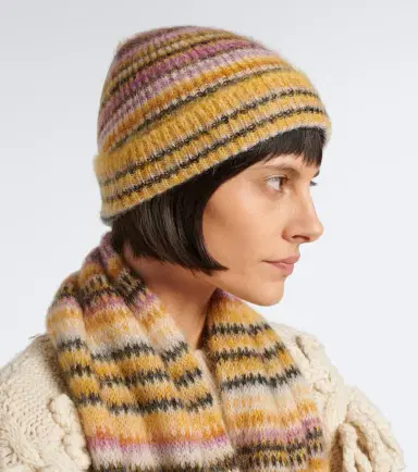 Isabel Marant Morenne striped mohair and wool-blend beanie | Thumbnail 4 Isabel Marant Morenne striped mohair and wool-blend beanie | Thumbnail 4