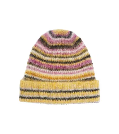 Isabel Marant Morenne striped mohair and wool-blend beanie | Thumbnail 1 Isabel Marant Morenne striped mohair and wool-blend beanie | Thumbnail 1