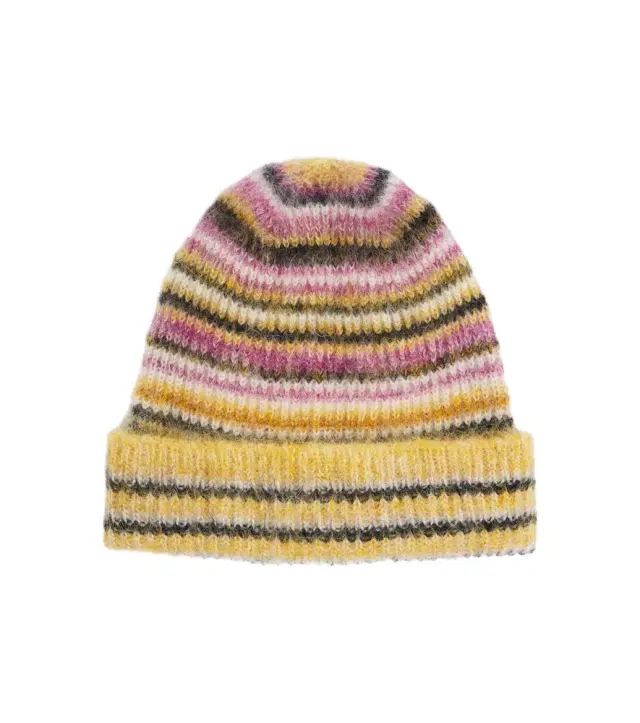 Morenne striped mohair and wool-blend beanie Morenne striped mohair and wool-blend beanie