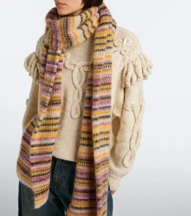 Isabel Marant Mouna striped mohair and wool-blend scarf | Thumbnail 4 Isabel Marant Mouna striped mohair and wool-blend scarf | Thumbnail 4