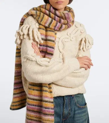 Isabel Marant Mouna striped mohair and wool-blend scarf | Thumbnail 5 Isabel Marant Mouna striped mohair and wool-blend scarf | Thumbnail 5