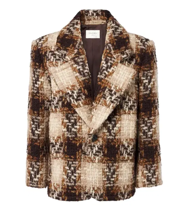 Wool and mohair-blend tweed blazer Wool and mohair-blend tweed blazer