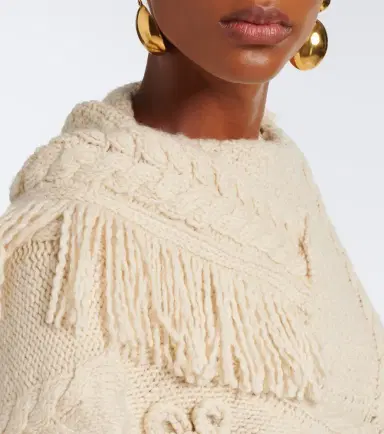 Marant Etoile Kacie cable-knit wool-blend poncho | Thumbnail 2 Marant Etoile Kacie cable-knit wool-blend poncho | Thumbnail 2