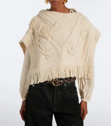 Marant Etoile Kacie cable-knit wool-blend poncho | Thumbnail 3 Marant Etoile Kacie cable-knit wool-blend poncho | Thumbnail 3