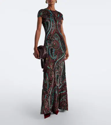 Etro Paisley velvet devoré gown | Thumbnail 2 Etro Paisley velvet devoré gown | Thumbnail 2