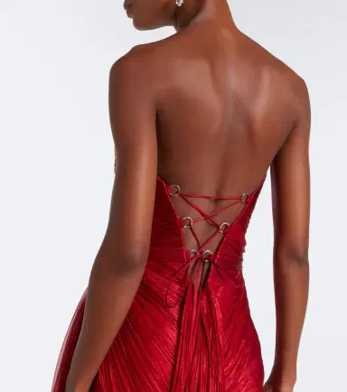 Maria Lucia Hohan Heidi pleated silk bustier gown | Thumbnail 2 Maria Lucia Hohan Heidi pleated silk bustier gown | Thumbnail 2
