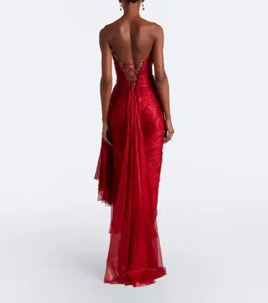 Maria Lucia Hohan Heidi pleated silk bustier gown | Thumbnail 4 Maria Lucia Hohan Heidi pleated silk bustier gown | Thumbnail 4