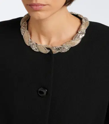 Valentino Embellished virgin wool crêpe jacket | Thumbnail 3 Valentino Embellished virgin wool crêpe jacket | Thumbnail 3