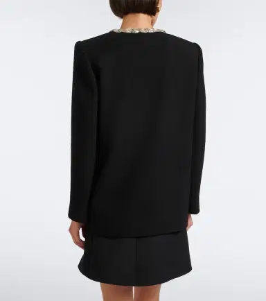 Valentino Embellished virgin wool crêpe jacket | Thumbnail 4 Valentino Embellished virgin wool crêpe jacket | Thumbnail 4