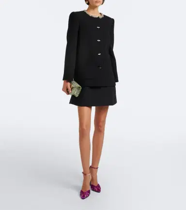 Valentino Embellished virgin wool crêpe jacket | Thumbnail 6 Valentino Embellished virgin wool crêpe jacket | Thumbnail 6