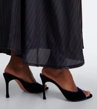 Amina Muaddi Alexa velvet mules | Thumbnail 5 Amina Muaddi Alexa velvet mules | Thumbnail 5