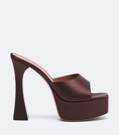 Amina Muaddi Dalida satin platform mules | Thumbnail 3 Amina Muaddi Dalida satin platform mules | Thumbnail 3