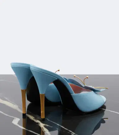Valentino Garavani Flutterby embellished leather mules | Thumbnail 2 Valentino Garavani Flutterby embellished leather mules | Thumbnail 2