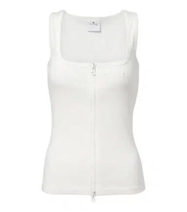 Courreges Courrèges Ribbed-knit cotton zip-up tank top | Thumbnail 1 Courreges Courrèges Ribbed-knit cotton zip-up tank top | Thumbnail 1