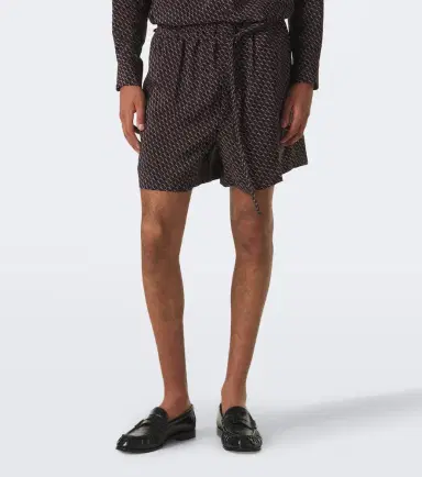 Saint Laurent Cassandre printed silk shorts | Thumbnail 3 Saint Laurent Cassandre printed silk shorts | Thumbnail 3
