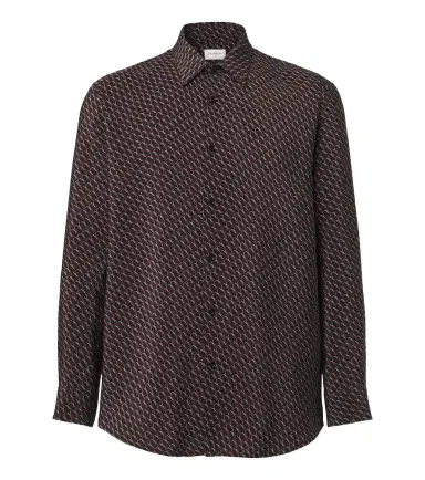 Saint Laurent Cassandre printed silk shirt | Thumbnail 1 Saint Laurent Cassandre printed silk shirt | Thumbnail 1