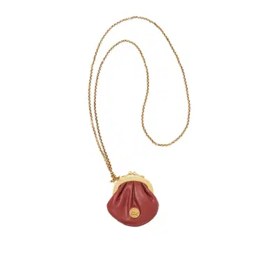 Chloé Micro Horse Medal coin purse necklace in grained leather | Thumbnail 1 Chloé Micro Horse Medal coin purse necklace in grained leather | Thumbnail 1
