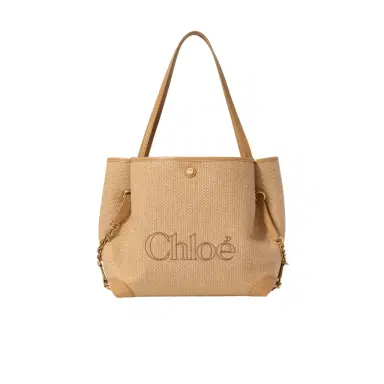 Chloé Chloé Clover double carry bag in raffia-effect fibers | Thumbnail 1 Chloé Chloé Clover double carry bag in raffia-effect fibers | Thumbnail 1