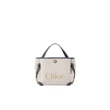 Chloé Small Chloé Clover double carry bag in canvas | Thumbnail 1 Chloé Small Chloé Clover double carry bag in canvas | Thumbnail 1
