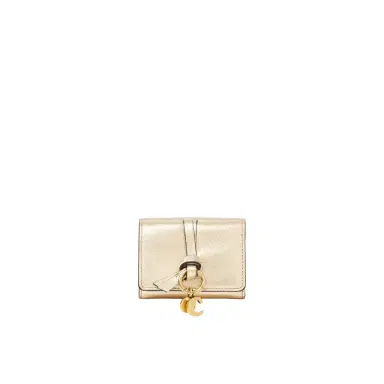 Chloé Mini Alphabet tri-fold in metallized leather | Thumbnail 1 Chloé Mini Alphabet tri-fold in metallized leather | Thumbnail 1