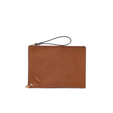 Chloé Chloé Spin zipped pouch in grained leather | Thumbnail 1 Chloé Chloé Spin zipped pouch in grained leather | Thumbnail 1
