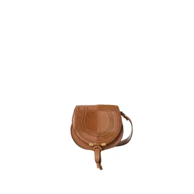 Chloé Small Marcie saddle bag in grained & suede leather | Thumbnail 1 Chloé Small Marcie saddle bag in grained & suede leather | Thumbnail 1