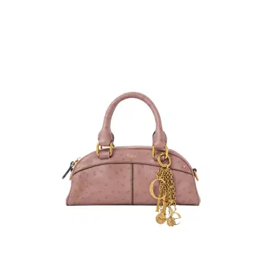Chloé Small Chloé bowling bag in ostrich-effect leather | Thumbnail 1 Chloé Small Chloé bowling bag in ostrich-effect leather | Thumbnail 1