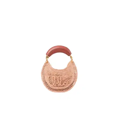 Chloé Mini Summer Banana hobo bag with strap in raffia | Thumbnail 1 Chloé Mini Summer Banana hobo bag with strap in raffia | Thumbnail 1
