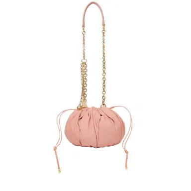 Chloé Chloé Plissé shoulder bag with chain in nylon | Thumbnail 1 Chloé Chloé Plissé shoulder bag with chain in nylon | Thumbnail 1
